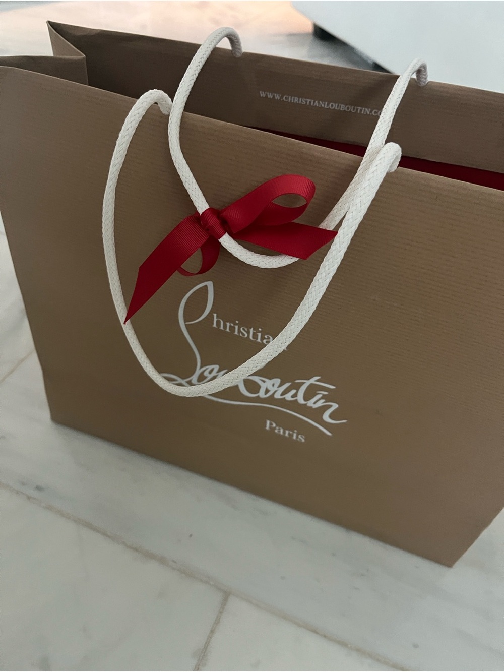 Christian Louboutin Tan Shopping Tote with Red Interior - Picture 5 of 7